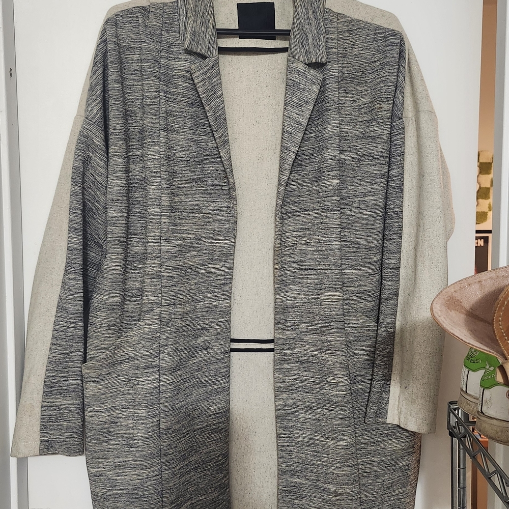 Just Female Black and Cream Coat